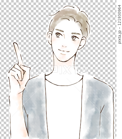 ひらめく表情　オフィスカジュアル　仕事の説明 121930964