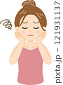 肌に悩む女性のイラスト 121931137