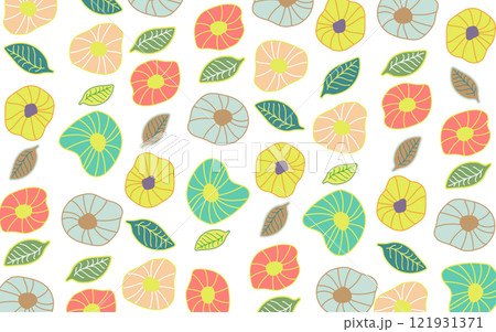 北欧風のお花の背景A03　いろんなお花 121931371