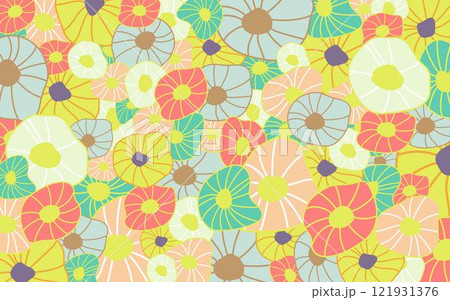 北欧風のお花の背景A01 敷き詰められたお花 北欧風のお花の背景A01 敷き詰められたお花 121931376