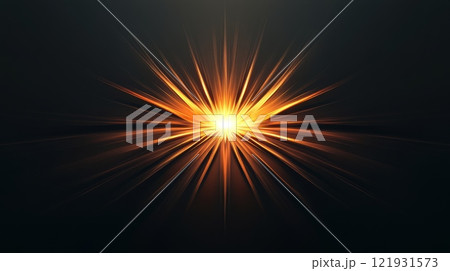 Bright starburst shining on dark background with light rays expanding Bright starburst shining on dark background with light rays expanding 121931573