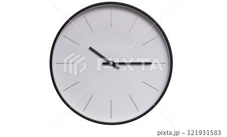 Minimalist Black and White Wall Clock on White background - Perfect for Time Management and Scheduling Concepts - 22.15 10.15 121931583
