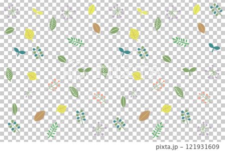 斯堪的納維亞風格葉子背景 B08 各種葉子 121931609