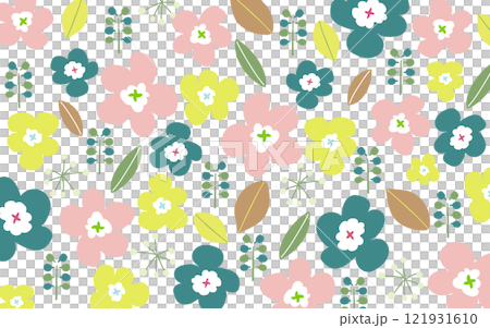 Scandinavian style floral background B01 Grass and flowers Scandinavian style floral background B01 Grass and flowers 121931610