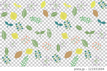 斯堪的納維亞風格樹葉背景 C01 各種樹葉 121931694