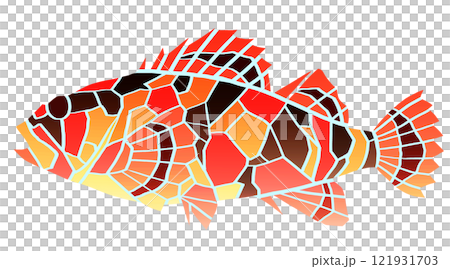 岩魚的瓷磚風格剪紙插圖，一種流行的釣魚根魚 121931703