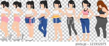 節食婦女的插圖集 節食婦女的插圖集 121932075