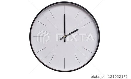 Minimalist Black and White Wall Clock on White background - Perfect for Time Management and Scheduling Concepts - 14.00/02.00 Minimalist Black and White Wall Clock on White background - Perfect for Time Management and Scheduling Concepts - 14.00/02.00 121932173
