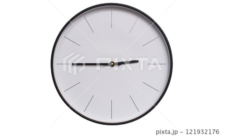 Minimalist Black and White Wall Clock on White background - Perfect for Time Management and Scheduling Concepts - 14.45/02.45 Minimalist Black and White Wall Clock on White background - Perfect for Time Management and Scheduling Concepts - 14.45/02.45 121932176