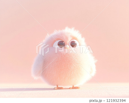 ふんわりとしたピンクの小鳥 121932394