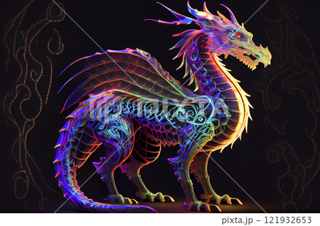 Fantasy dragon, ai illustration Fantasy dragon, ai illustration 121932653