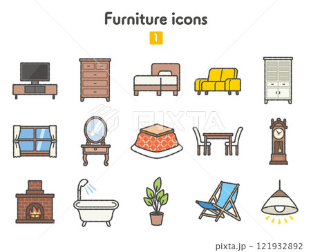 家具のアイコン集 家具のアイコン集 121932892