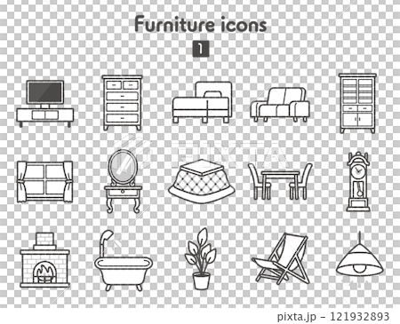 Furniture icon collection 121932893