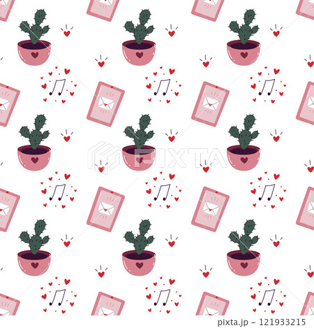 Saint Valentine's seamless pattern with love elements 121933215