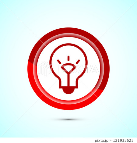Electric light bulb icon design illustration, Creative idea icon, Button design 121933623