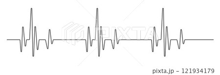 Heart beat cardio rhythm line. ECG EKG electrocardiogram medicine test. Heartbeat pulse. Diagram, monitor curve graph 121934179