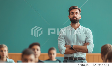 プレゼンテーションをするビジネスマン	 121934384