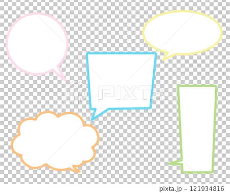 Colorful and simple speech bubble set - line drawing 121934816