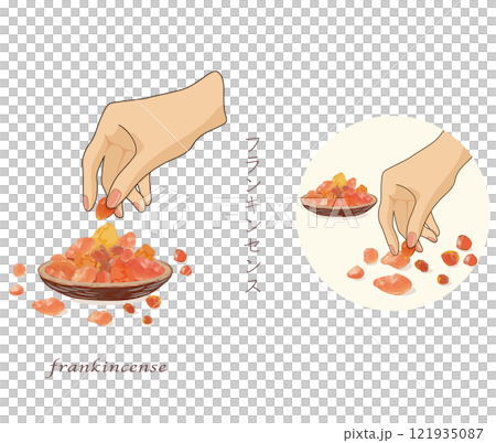 Hands holding frankincense 121935087