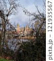 Salamanca. View of Salamanca and the Enrique Estevan bridge from the dock viewing point over the Tormes River. Traditional stone buildings. Salamanca Cathedral. SALAMANCA, SPAIN. 13 JANUARY 2025. 121935567