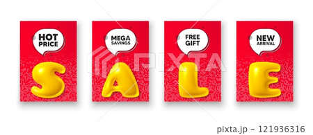 Poster templates with 3d sale text. Hot Price tag. Special offer Sale sign. Advertising Discounts symbol. Hot price poster frame message. Offer chat bubbles. Text speech balloon. Vector Poster templates with 3d sale text. Hot Price tag. Special offer Sale sign. Advertising Discounts symbol. Hot price poster frame message. Offer chat bubbles. Text speech balloon. Vector 121936316