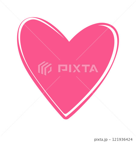 Hand drawn heart shape in trendy soft pink. St Valentines Day greeting cards design element concept Hand drawn heart shape in trendy soft pink. St Valentines Day greeting cards design element concept 121936424