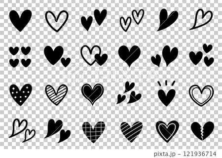 Handwritten heart icon decoration Handwritten heart icon decoration 121936714