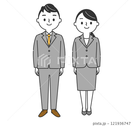 スーツ姿の若い男女 スーツ姿の若い男女 121936747
