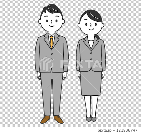 スーツ姿の若い男女 スーツ姿の若い男女 121936747