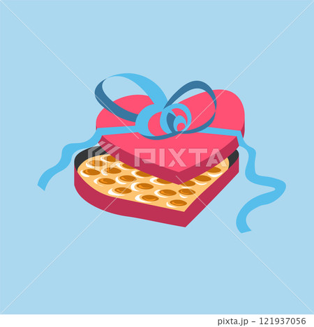 Heart Shaped Chocolate Box Vector Heart Shaped Chocolate Box Vector 121937056