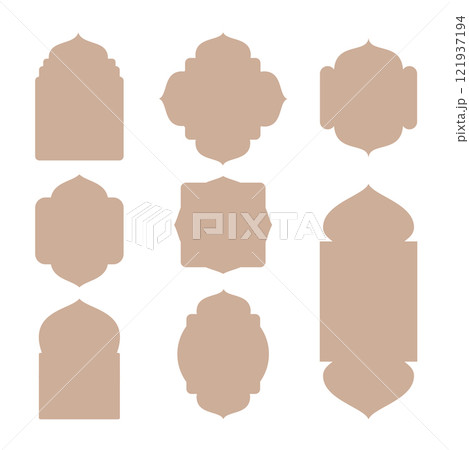 Beige Islamic Frame Vector Set 121937194