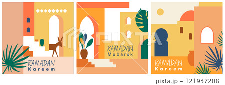 Ramadan Kareem Geometric Posters vector 121937208