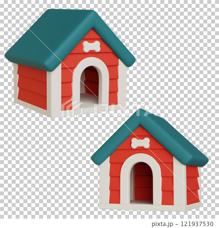 dog house 3D icon graphic 121937530
