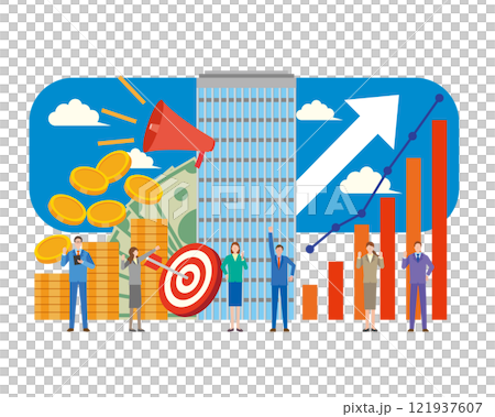 Illustration of a company doing well 121937607