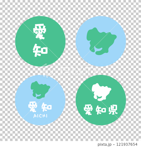 Simple Aichi, Japan map illustration set 121937654