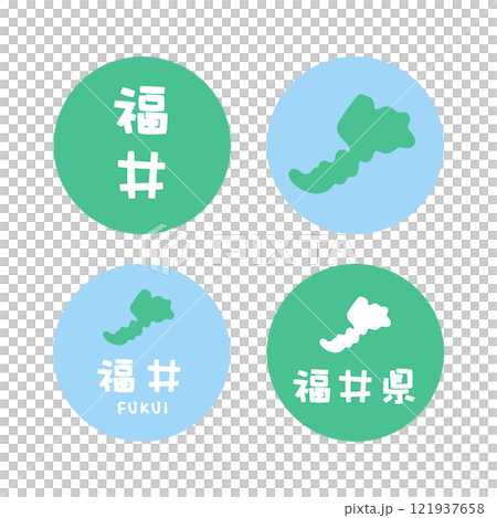 簡單的日本福井地圖插畫素材集 121937658