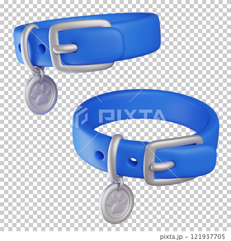 blue color dog collar 3D icon 121937705