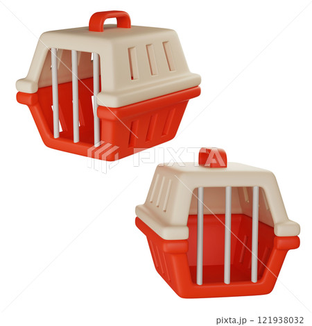 dog and cat pet carrier 3D icon 121938032