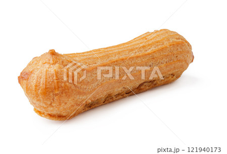 Unique confection shaped like a whimsical object displayed on a white background 121940173