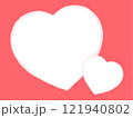 ピンクのハートフレーム　手描きハート 121940802
