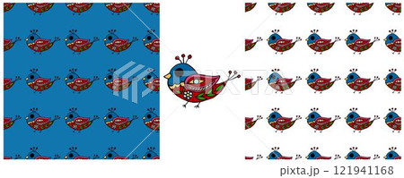 Folk ornament. Set Seamless Patterns 121941168