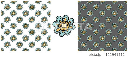 Folk ornament. Set Seamless Patterns 121941312