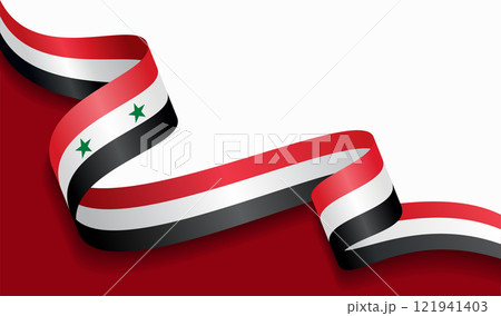 Syrian flag wavy abstract background. Vector illustration. 121941403
