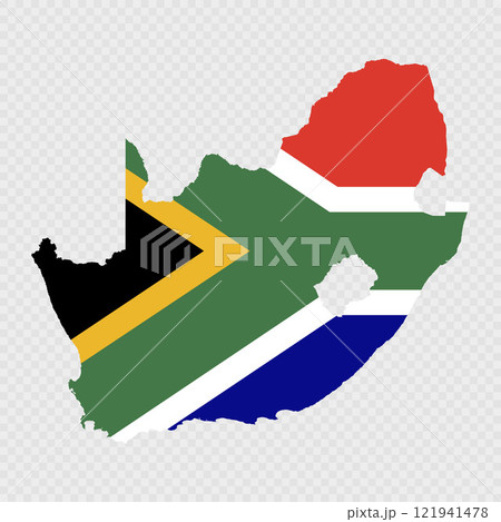 South Africa map silhouette with flag. 121941478