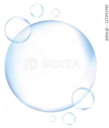 透明感のあるシャボン玉イラストフレーム 透明感のあるシャボン玉イラストフレーム 121941491