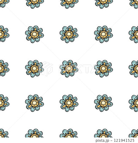 Seamless pattern. Folk ornament. Pattern in hand drawn style 121941525