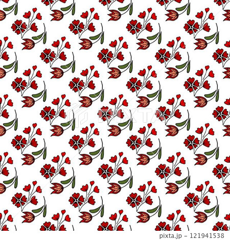 Seamless pattern. Folk ornament. Pattern in hand drawn style Seamless pattern. Folk ornament. Pattern in hand drawn style 121941538