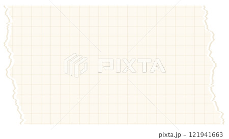 破れた茶色い方眼紙の背景イラスト　サイズ比率16:9　左右 121941663
