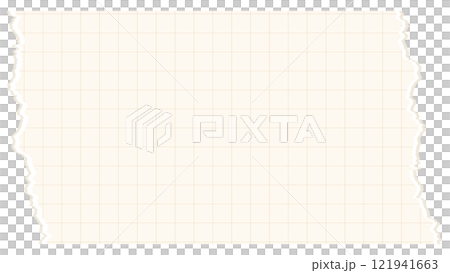 破れた茶色い方眼紙の背景イラスト　サイズ比率16:9　左右 121941663