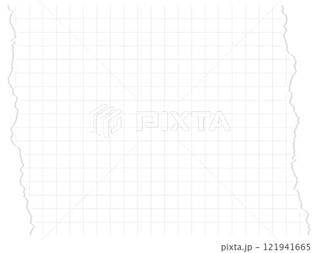 破れた方眼紙の背景イラスト　サイズ比率3:4　左右 121941665